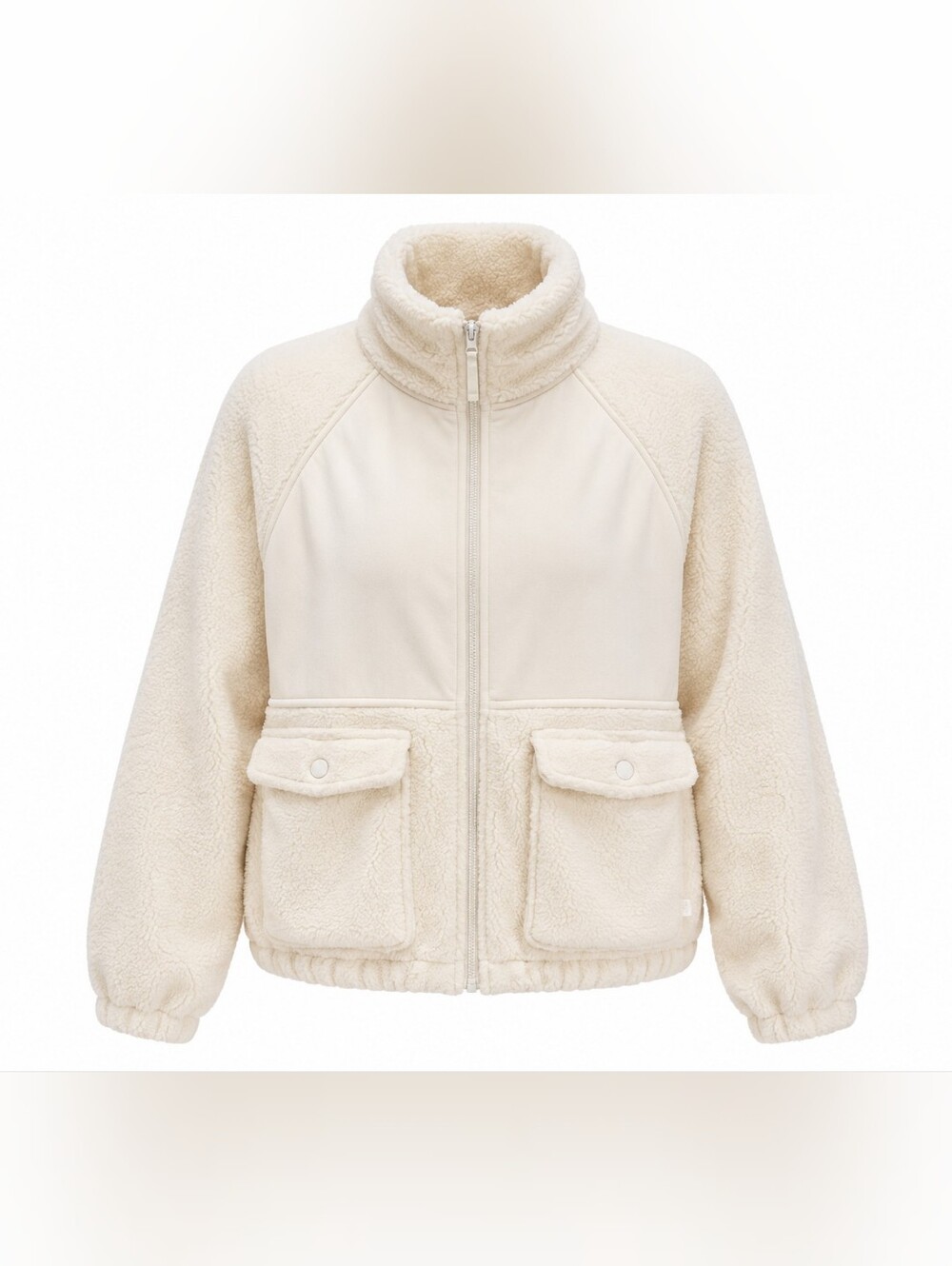 NWT Blogilates Women’s Bonfire Fleece Jacket Cream Sherpa Full Zip Athleisure - Picture 3 of 8